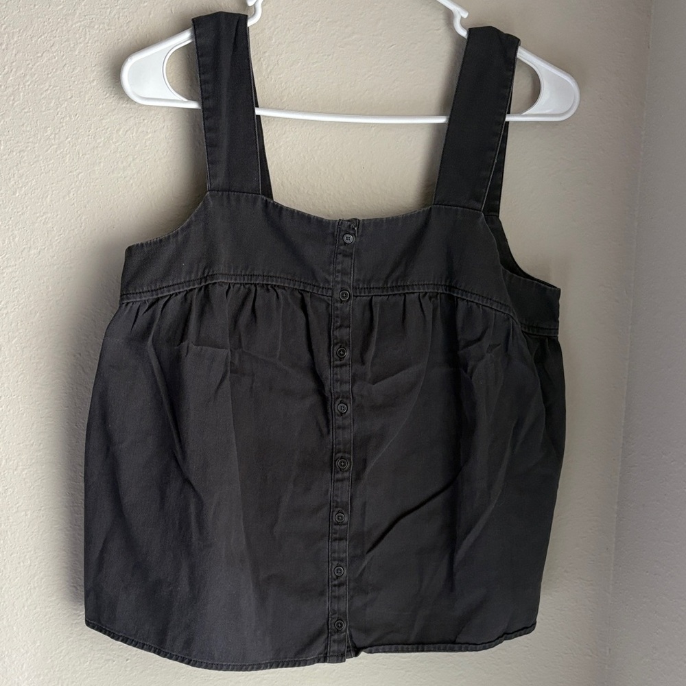 Old Navy Black Button-Up Tank Top